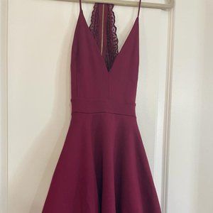 Windsor burgundy midi dress with lace back. Size Medium.